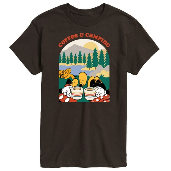 Mickey & Friends - Coffee and Camping - Men's Short Sleeve Graphic T-Shirt