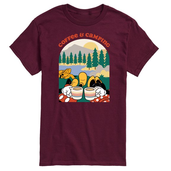 Mickey & Friends - Coffee and Camping - Men's Short Sleeve Graphic T-Shirt