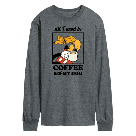 Mickey & Friends - Coffee and My Dog - Men's Long Sleeve T-Shirt