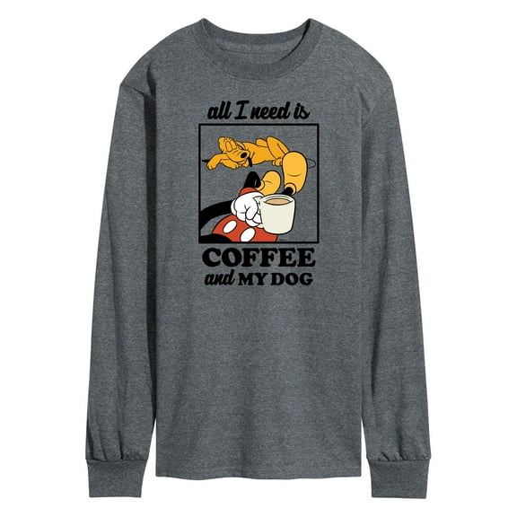 Mickey & Friends - Coffee and My Dog - Men's Long Sleeve T-Shirt