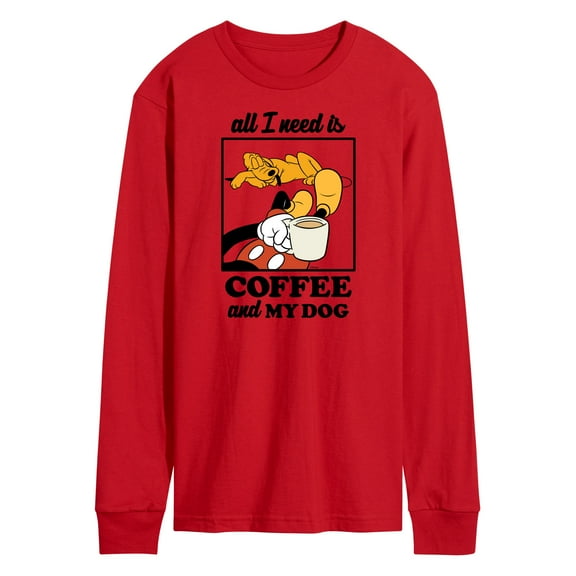 Mickey & Friends - Coffee and My Dog - Men's Long Sleeve T-Shirt