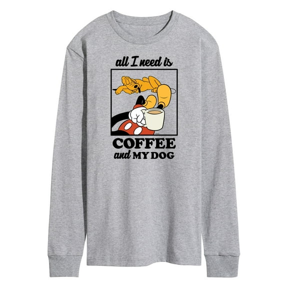 Mickey & Friends - Coffee and My Dog - Men's Long Sleeve T-Shirt