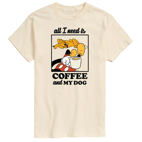 Mickey & Friends - Coffee and My Dog - Men's Short Sleeve Graphic T-Shirt