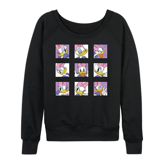 Mickey & Friends - Daisy Emotions Grid - Women's Lightweight French Terry Long Sleeve Shirt