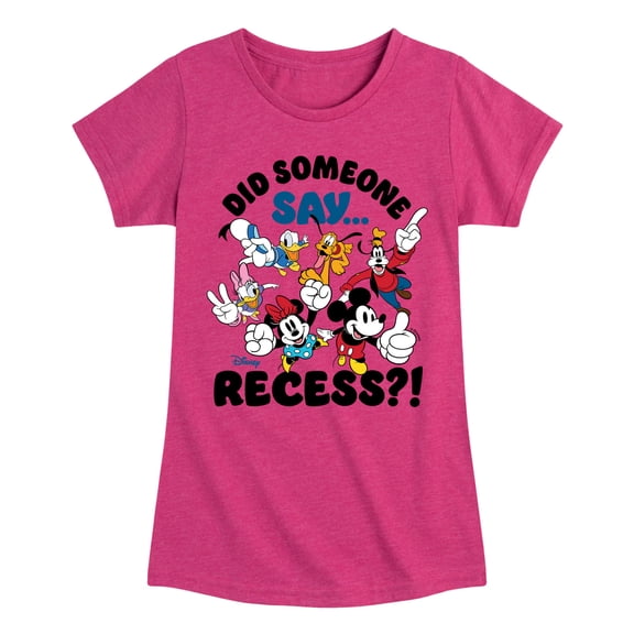 Mickey & Friends - Did Someone Say Recess - Toddler And Youth Girls Short Sleeve Graphic T-Shirt