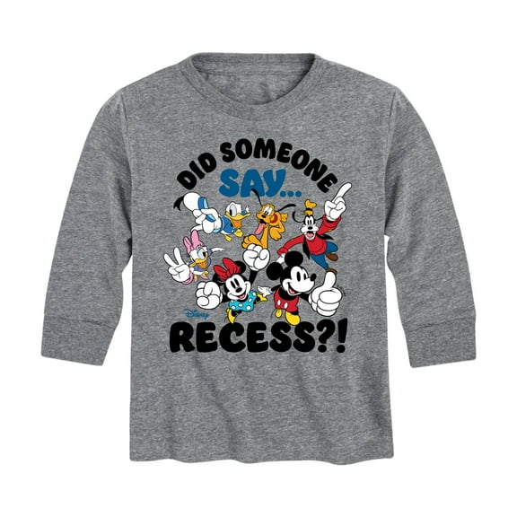 Mickey & Friends - Did Someone Say Recess - Youth Long Sleeve Graphic T-Shirt