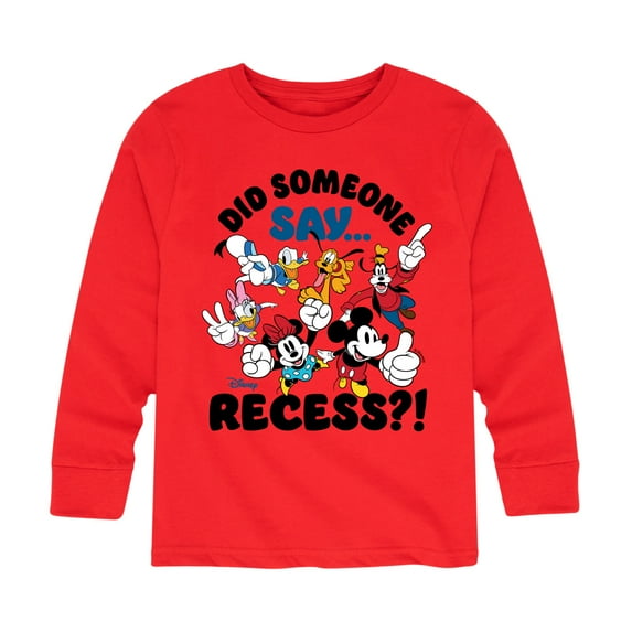 Mickey & Friends - Did Someone Say Recess - Youth Long Sleeve Graphic T-Shirt
