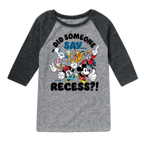 Mickey & Friends - Did Someone Say Recess - Youth Raglan Graphic T-Shirt