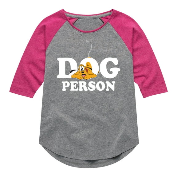 Mickey & Friends - Dog Person - Toddler And Youth Girls Raglan Graphic T-Shirt