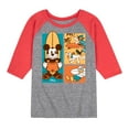 thumbnail image 1 of Mickey & Friends - Donald Duck, Goofy, & Pluto - Sun, Sand, & Surf - Toddler And Youth Raglan Graphic T-Shirt, 1 of 1