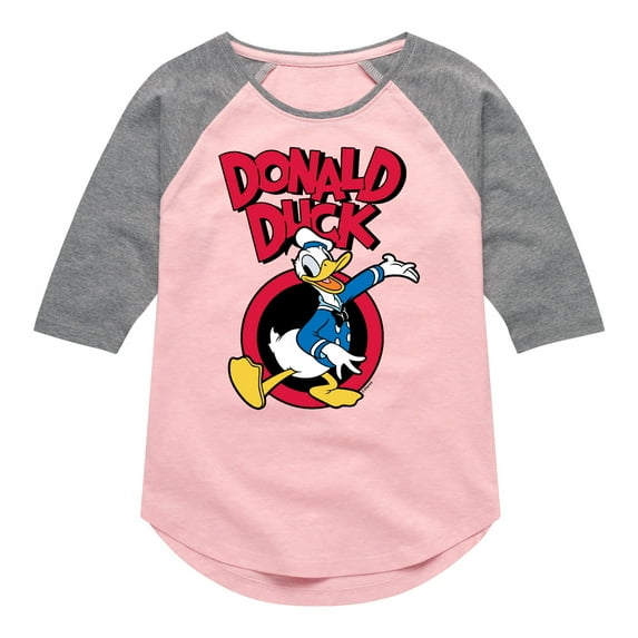 Mickey & Friends - Donald Duck - Toddler And Youth Girls Raglan Graphic T-Shirt