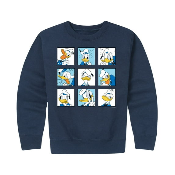 Mickey & Friends - Donald Grid - Toddler And Youth Crewneck Fleece Sweatshirt