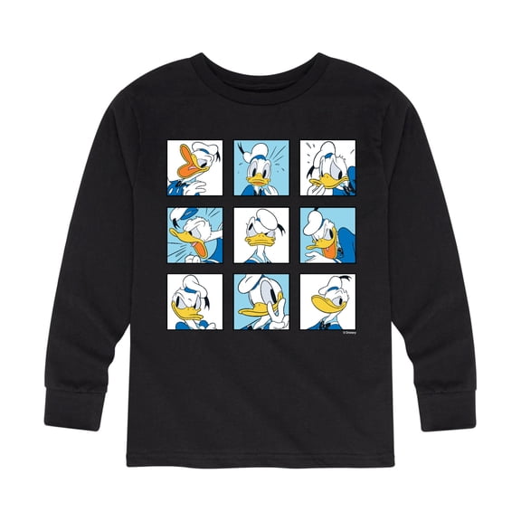 Mickey & Friends - Donald Grid - Toddler And Youth Long Sleeve Graphic T-Shirt