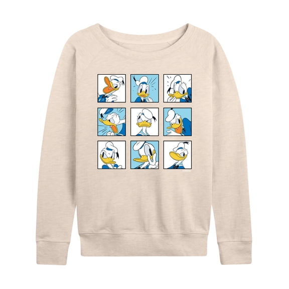 Mickey & Friends - Donald Grid - Women's Lightweight French Terry Long Sleeve Shirt