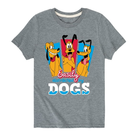 Mickey & Friends - Easily Distracted By Dogs - Toddler And Youth Short Sleeve Graphic T-Shirt