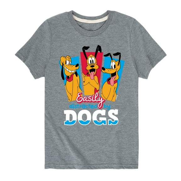 Mickey & Friends - Easily Distracted By Dogs - Toddler And Youth Short Sleeve Graphic T-Shirt