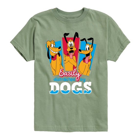 Mickey & Friends - Easily Distracted By Dogs - Toddler And Youth Short Sleeve Graphic T-Shirt