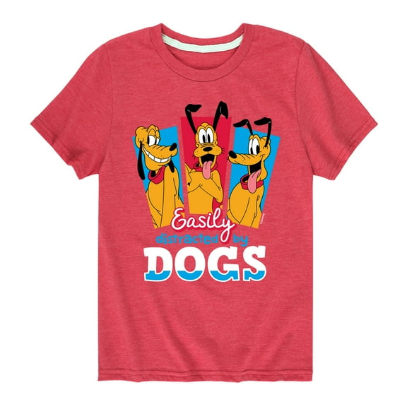 Mickey & Friends - Easily Distracted By Dogs - Toddler And Youth Short Sleeve Graphic T-Shirt