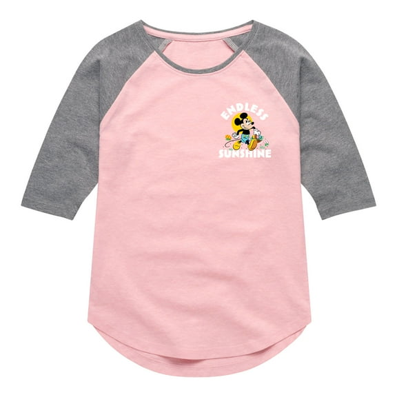 Mickey & Friends - Endless Sunshine - Toddler And Youth Girls Raglan Graphic T-Shirt