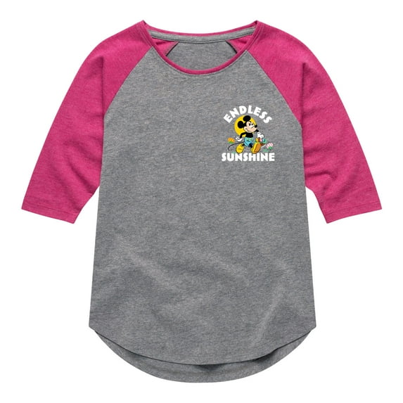 Mickey & Friends - Endless Sunshine - Toddler And Youth Girls Raglan Graphic T-Shirt