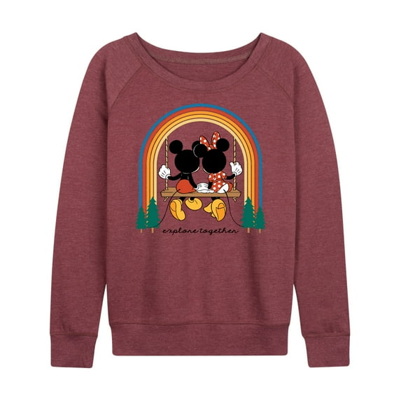 Mickey & Friends - Explore Together Rainbow - Women's Lightweight French Terry Long Sleeve Shirt