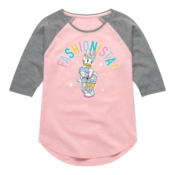 Mickey & Friends - Fashionista - Toddler And Youth Girls Raglan Graphic T-Shirt
