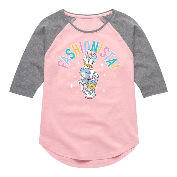 Mickey & Friends - Fashionista - Toddler And Youth Girls Raglan Graphic T-Shirt