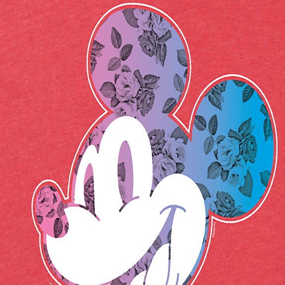 Mickey & Friends - Floral Gradient Mickey - Women's Short Sleeve Graphic T-Shirt