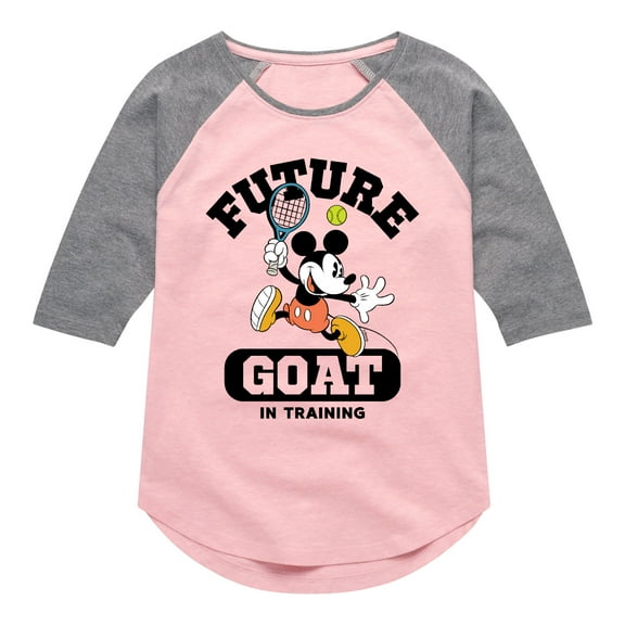 Mickey & Friends - Future GOAT in Training (Mickey) - Toddler And Youth Girls Raglan Graphic T-Shirt