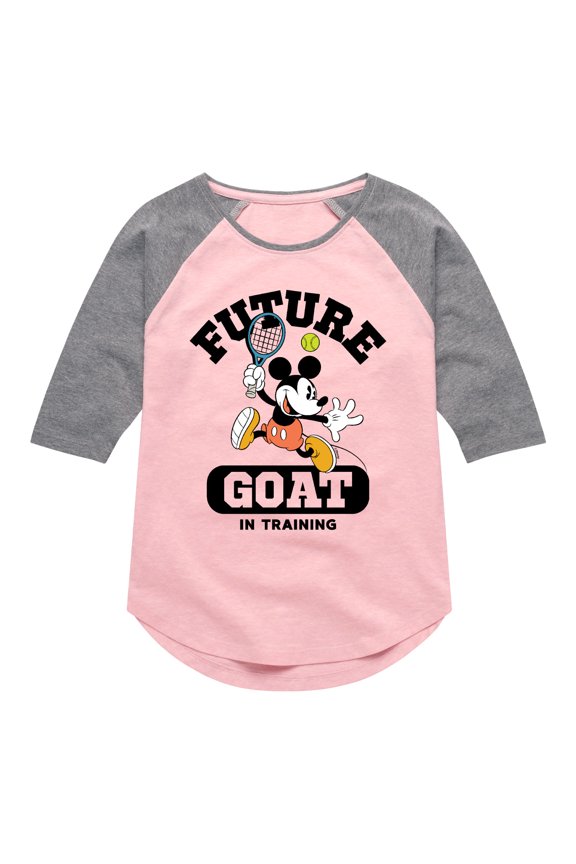 Mickey & Friends - Future GOAT in Training (Mickey) - Toddler And Youth Girls Raglan Graphic T-Shirt