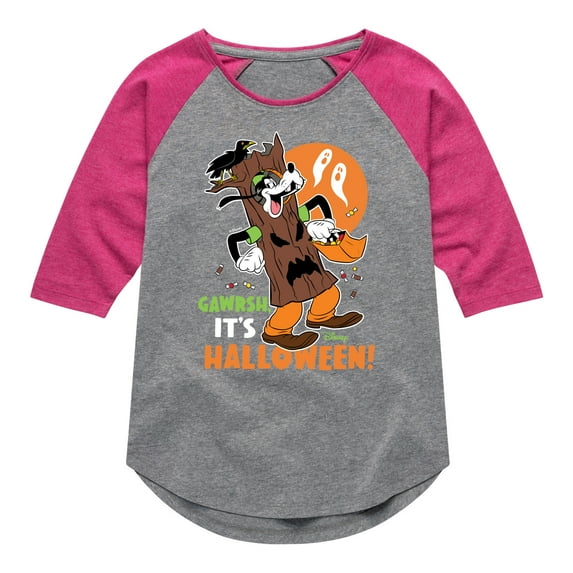 Mickey & Friends - Gawrsh It's Halloween - Toddler And Youth Girls Raglan Graphic T-Shirt
