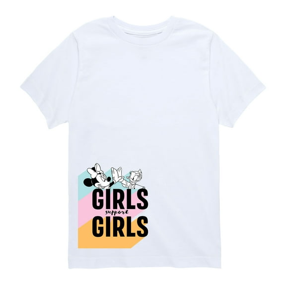 Mickey & Friends - Girls Support Girls - Toddler And Youth Short Sleeve Graphic T-Shirt