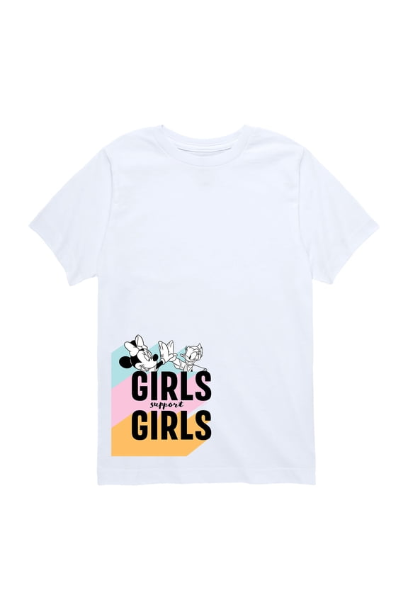 Mickey & Friends - Girls Support Girls - Toddler And Youth Short Sleeve Graphic T-Shirt
