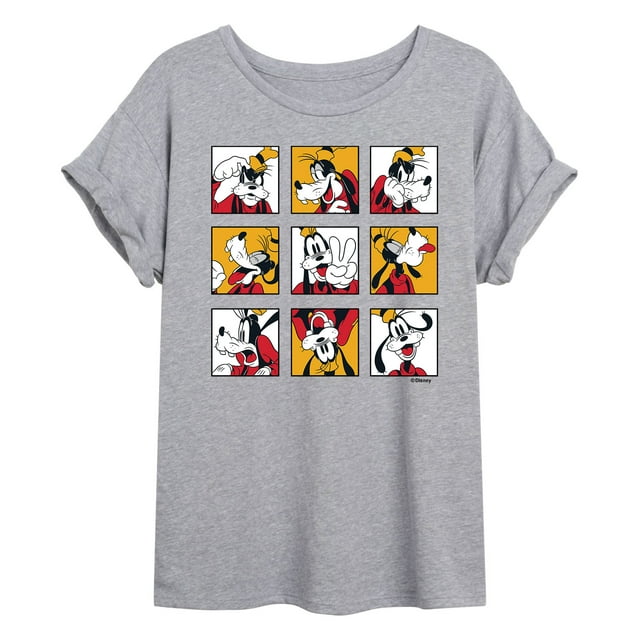Mickey & Friends - Goofy Grid - Juniors Ideal Flowy Muscle T-Shirt