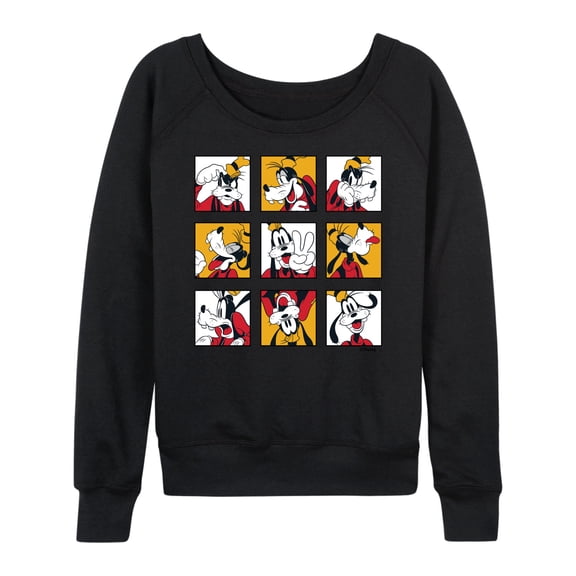 Mickey & Friends - Goofy Grid - Women's Lightweight French Terry Long Sleeve Shirt