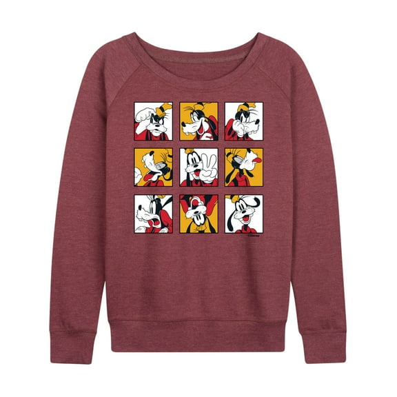 Mickey & Friends - Goofy Grid - Women's Lightweight French Terry Long Sleeve Shirt