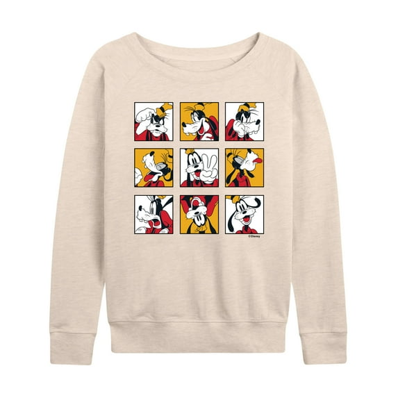 Mickey & Friends - Goofy Grid - Women's Lightweight French Terry Long Sleeve Shirt