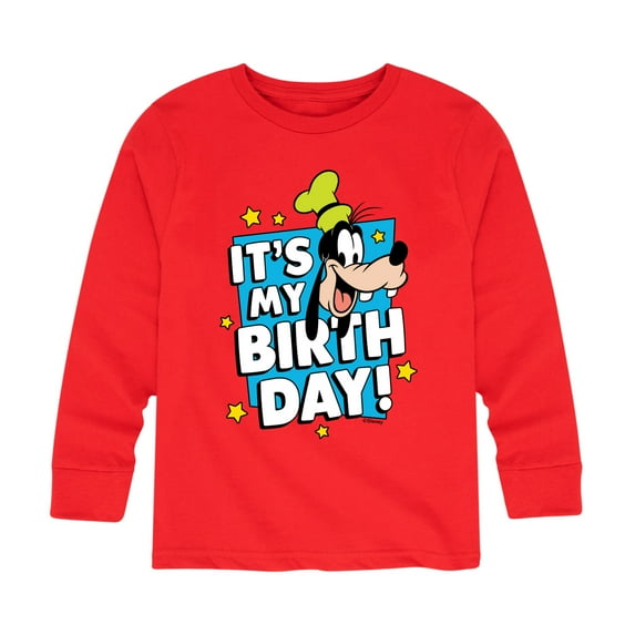Mickey & Friends - Goofy It's My Birthday - Youth Long Sleeve Graphic T-Shirt