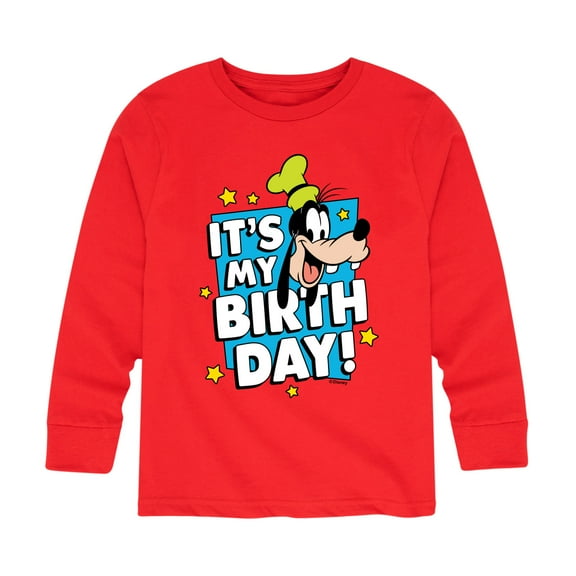 Mickey & Friends - Goofy It's My Birthday - Youth Long Sleeve Graphic T-Shirt