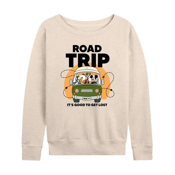 Mickey & Friends - Group Good To Get Lost Van - Women's Lightweight French Terry Long Sleeve Shirt