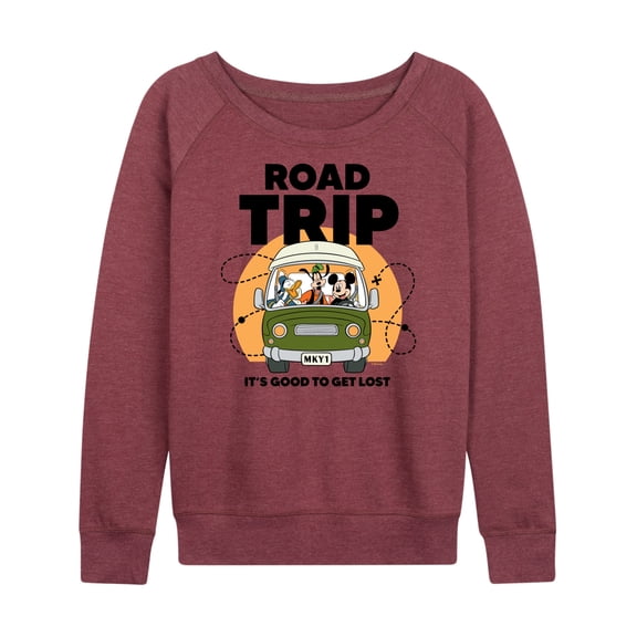 Mickey & Friends - Group Good To Get Lost Van - Women's Lightweight French Terry Long Sleeve Shirt