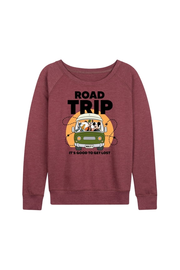 Mickey & Friends - Group Good To Get Lost Van - Women's Lightweight French Terry Long Sleeve Shirt