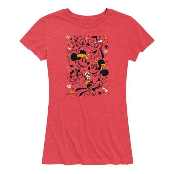 Mickey & Friends - Halloween Collage - Women's Short Sleeve Graphic T-Shirt