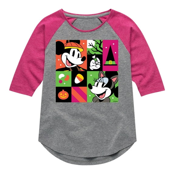 Mickey & Friends - Halloween Party - Toddler And Youth Girls Raglan Graphic T-Shirt