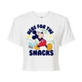 thumbnail image 1 of Mickey & Friends - Here For The Snacks - Juniors Cropped Cotton Blend T-Shirt, 1 of 5