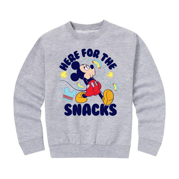 Mickey & Friends - Here For The Snacks - Toddler And Youth Crewneck Fleece Sweatshirt