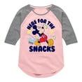 thumbnail image 1 of Mickey & Friends - Here For The Snacks - Toddler And Youth Girls Raglan Graphic T-Shirt, 1 of 5