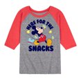 thumbnail image 1 of Mickey & Friends - Here For The Snacks - Toddler And Youth Raglan Graphic T-Shirt, 1 of 1