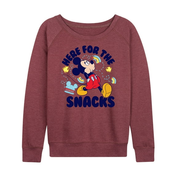 Mickey & Friends - Here For The Snacks - Women's Lightweight French Terry Long Sleeve Shirt
