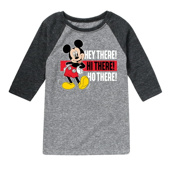 Mickey & Friends - Hey There Hi There - Toddler And Youth Raglan Graphic T-Shirt